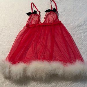 VICTORIA'S SECRET red Christmas Santa babydoll